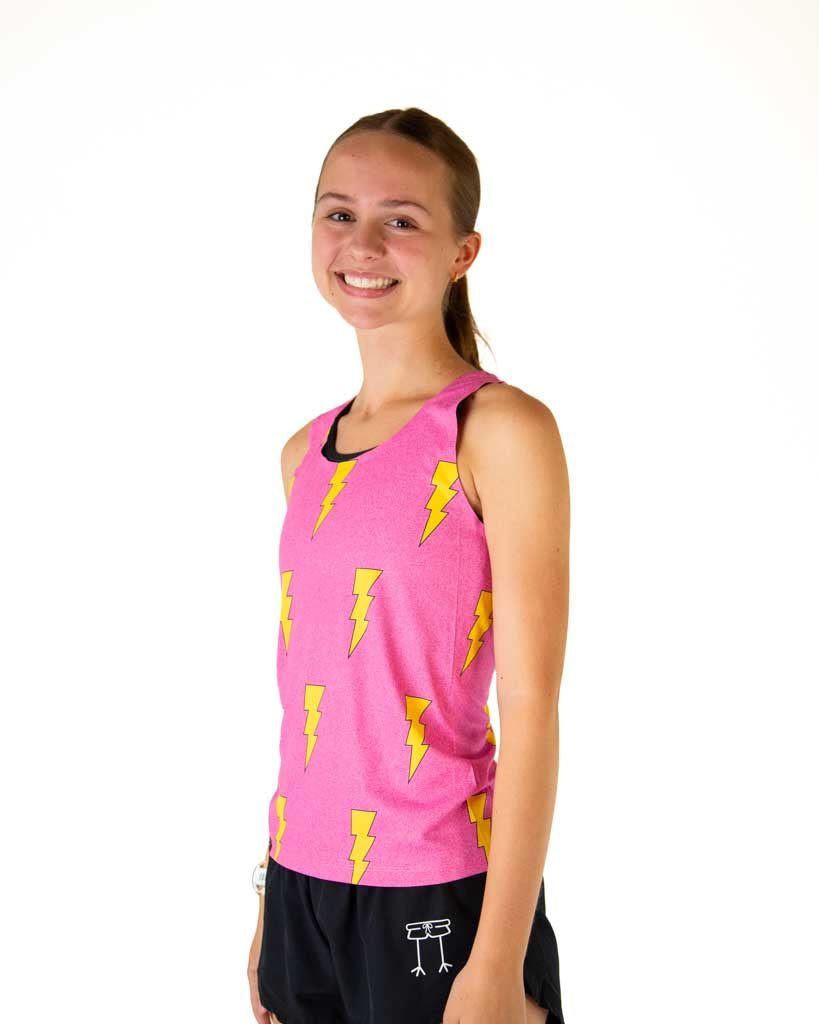Women's Pink Bolts Performance Singlet