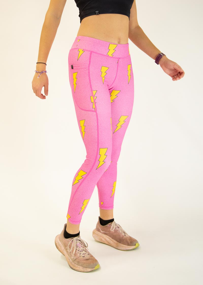 Women's Pink Bolts Leggings