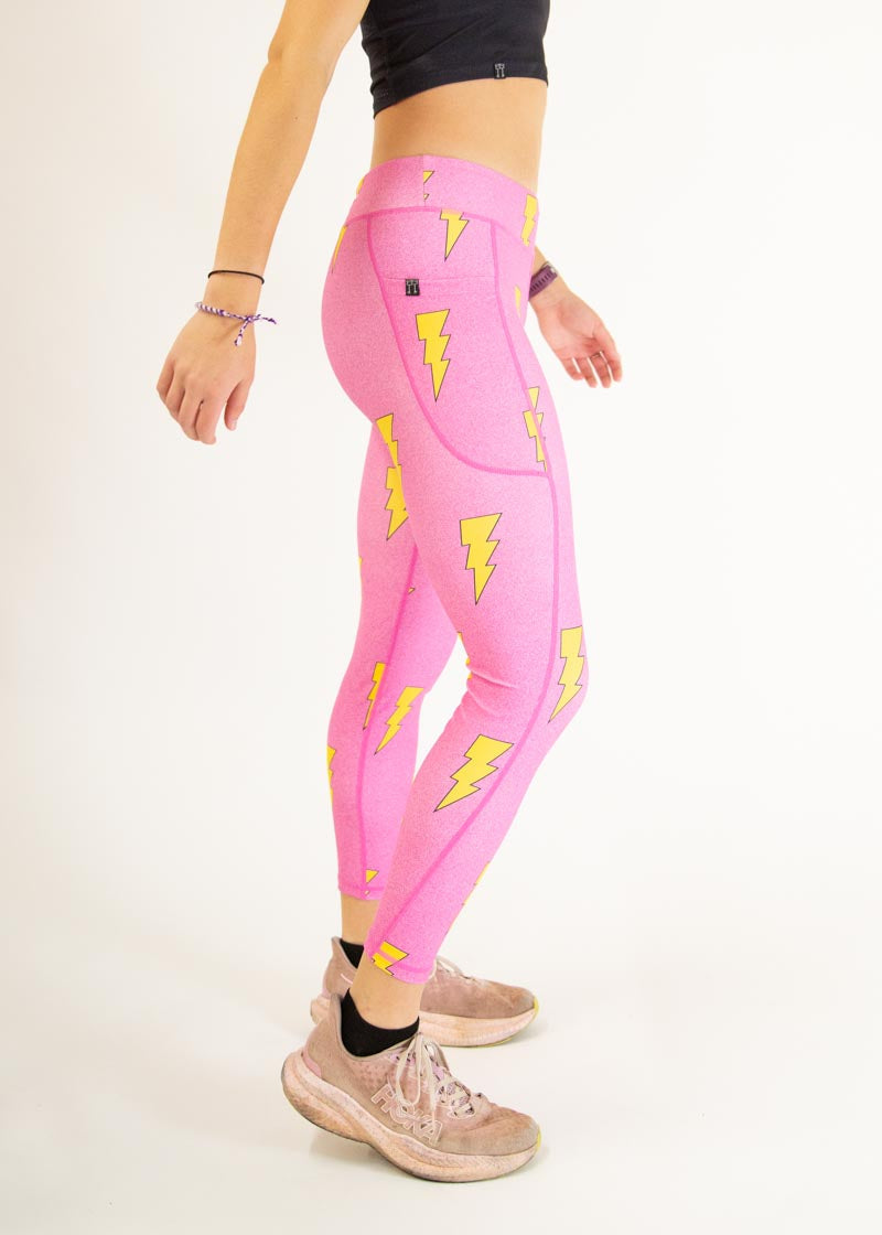Women's Pink Bolts Leggings