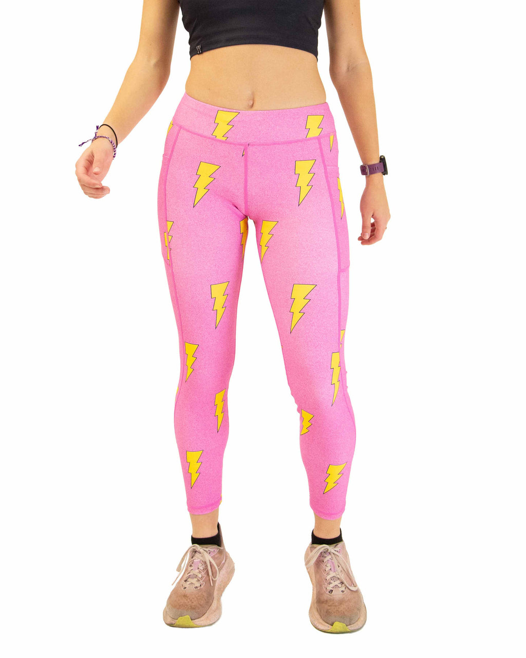 Women's Pink Bolts Leggings
