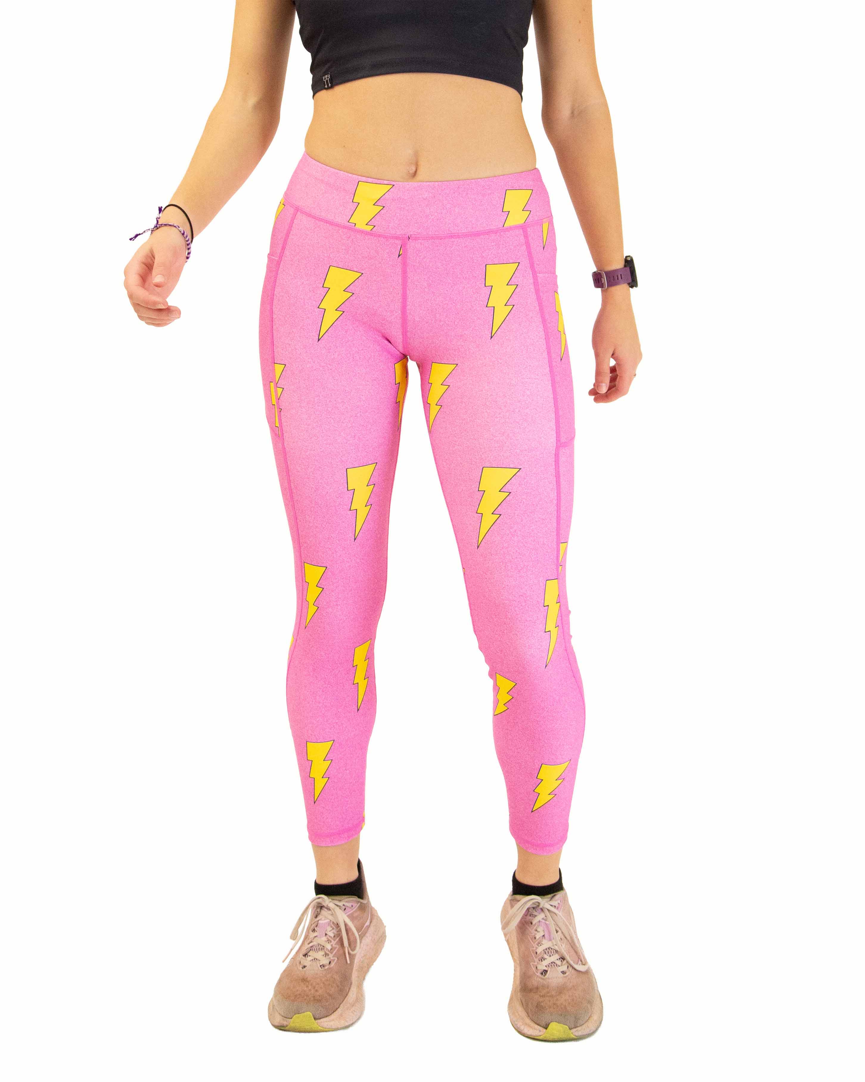 Women's Pink Bolts Leggings